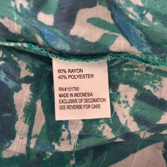 Ava & Grace Shirt Womens Small Blue White Floral Botanical Tunic Boho Peasant - Picture 8 of 9